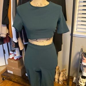 Dark green shirt and top set